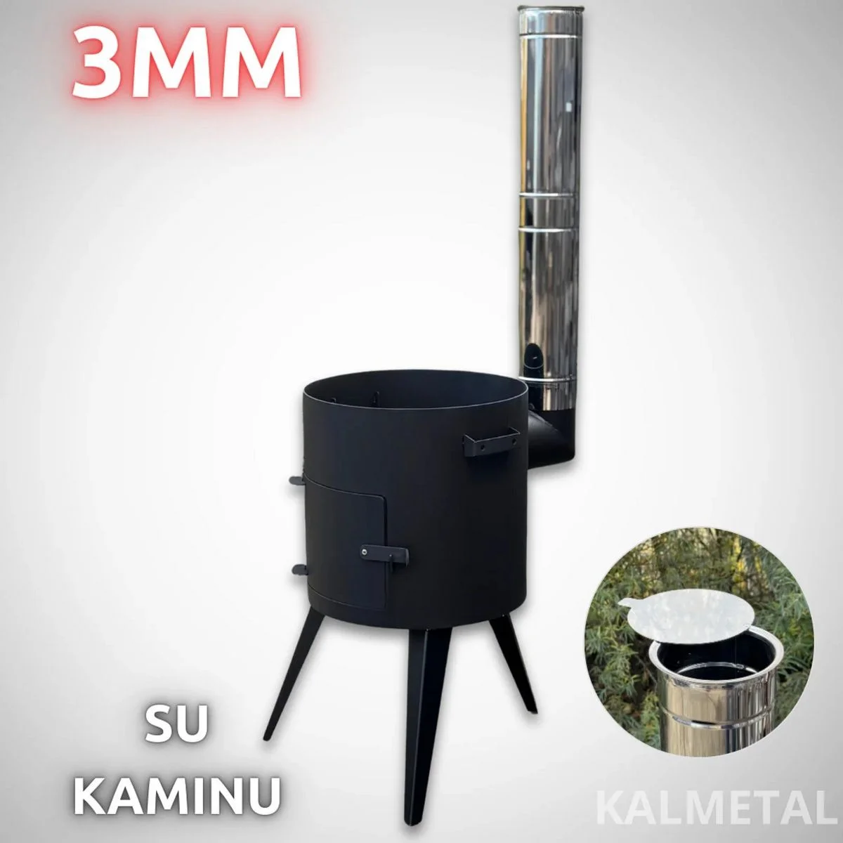 Печь STANDART от 8 л до 22 л 3 мм с дымоходом